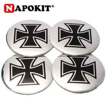 

4pcs/lot 56mm Germany Iron Cross Logo Cross of Iron Car Wheel Center Sticker for Ford Skoda Volkswagen BMW Audi Volvo Car Badge