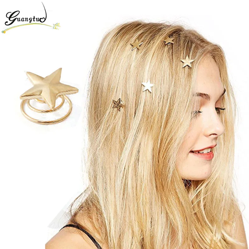 Fashion Star Shape Hair Clips Spiral Top Clip Spring Simple Hair