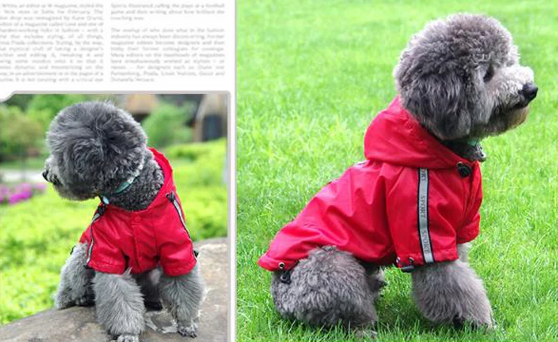 Дождевик для собак, водонепроницаемый, маленький, средний, одежда для собак, куртка, теплый флис, для щенков дождевые, Одежда для питомцев, пальто с капюшоном, 3 цвета, DOGGYZSTYLE