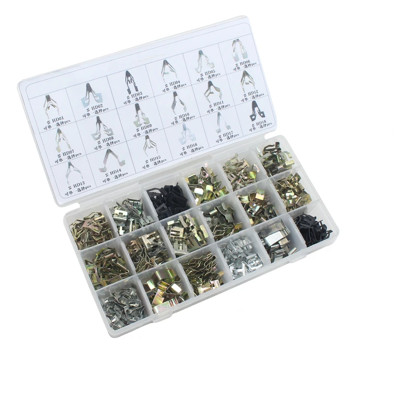 

180PCS Mixed Universal Auto Audio DVD, CD,Center Console Panel Metal Plastic Fastener With Box For All Cars Rivet Set