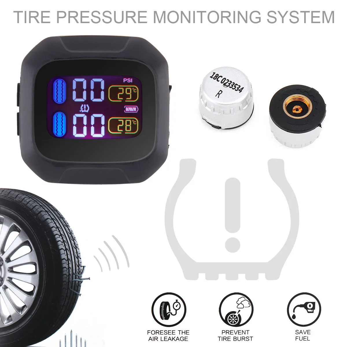 M3 Universal Wireless Motorcycle Car TPMS Tire Pressure Monitoring