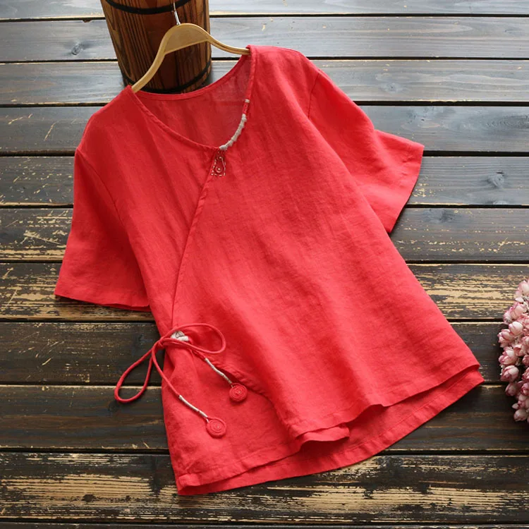 

2019 tang suit traditional chinese clothing for women linen blouse shirt hanfu chinese style shirt woman chinese top oriental