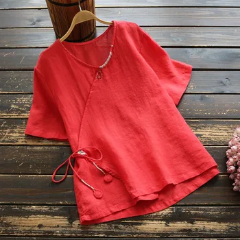 

2020 tang suit traditional chinese clothing for women linen blouse shirt hanfu chinese style shirt woman chinese top oriental