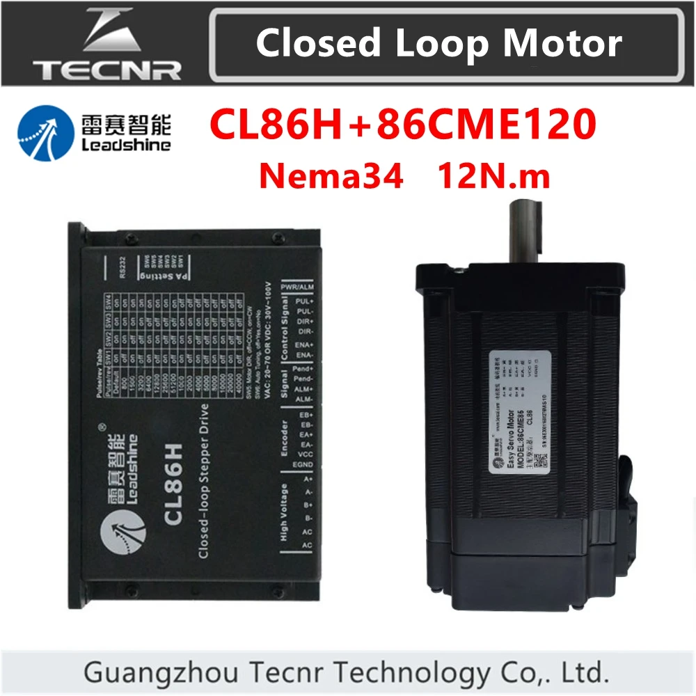 

Original Leadshine nema34 12NM Closed loop Hybrid servo driver kit CL86H and 86CME120 stepping motor drive 86mm