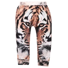 FOCUSNORM/Новые повседневные штаны из 2 предметов для маленьких мальчиков и девочек с леопардовым принтом и животным