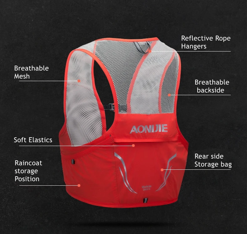AONIJIE 500 л легкий рюкзак для бега, дышащий, для велоспорта, марафон, Сверхлегкий, для походов, спортивная сумка, мл, мягкая фляга