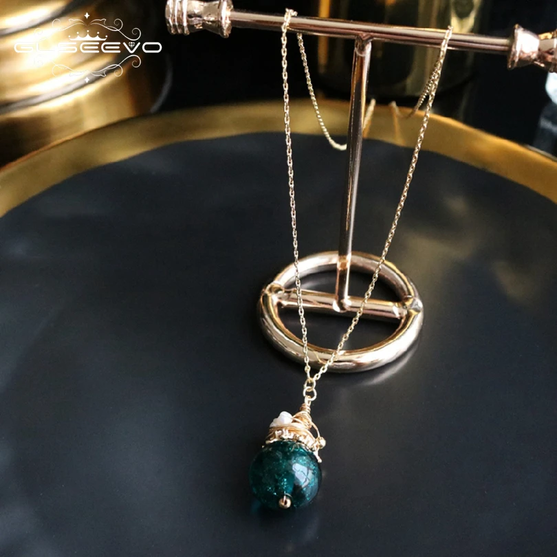 GLSEEVO, 925 пробы, серебро, натуральный пресноводный жемчуг и глазурь, ожерелье ручной работы для женщин, подарки, роскошные ювелирные изделия GN0063