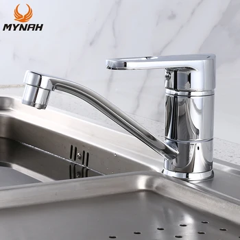 

MYNAH Polished Single Handle Kitchen Faucet Mixer Deck Mounted Cold and Hot Kitchen Tap Single Hole Water Tap