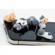 3,5 мм разъем для наушников для мобильного телефона Милая модель Кота Из Мультфильма Пылезащитная заглушка для iPhone для смартфонов на Android