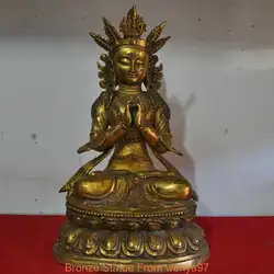 SD 18 "Китай Тибет Буддизм Ваджрадхара Кван-инь Будда Бронзовая Статуя