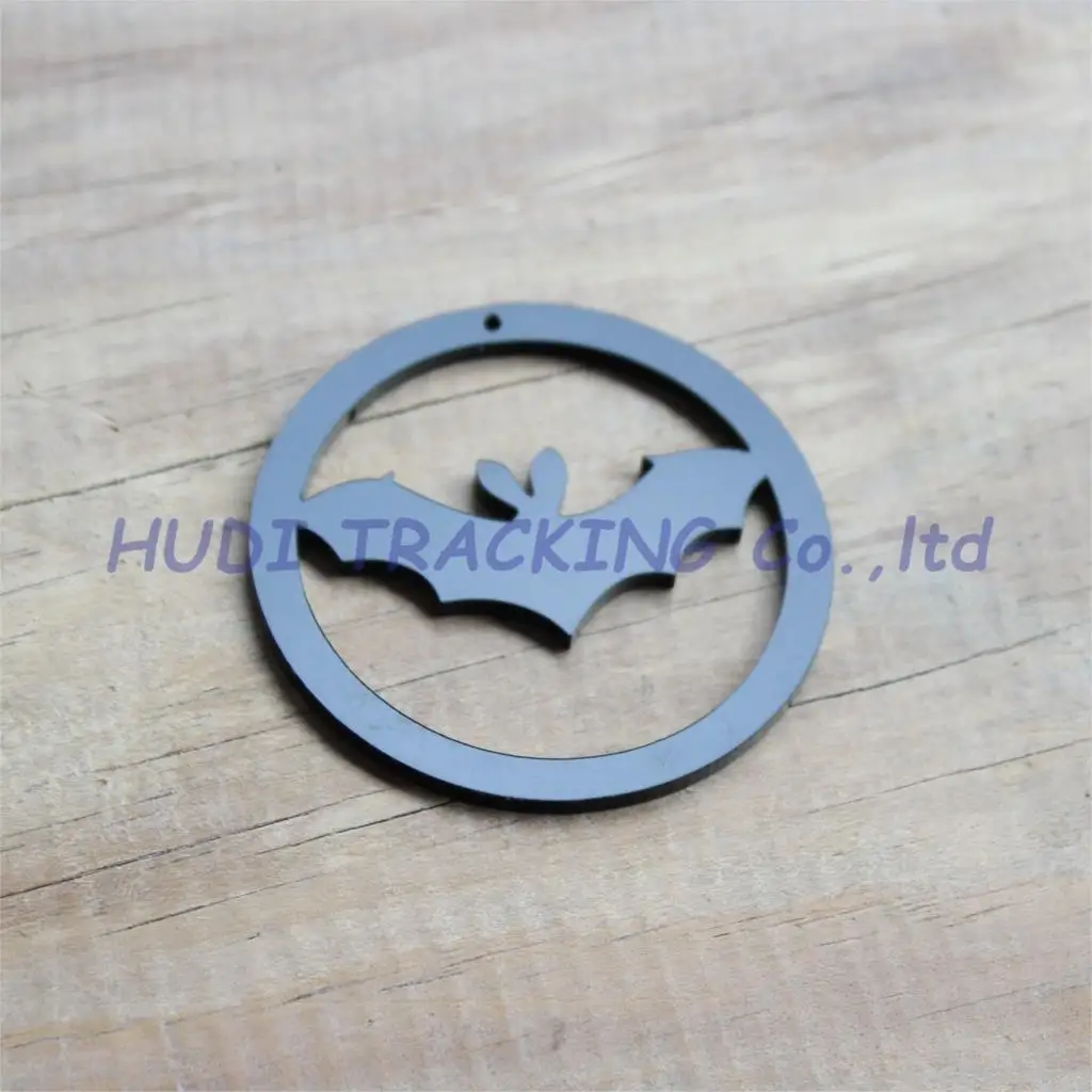 

(10pcs/lot) 50mm Acrylic Bat With Circle Jewelry Accessories Black Color 2"-AC1374