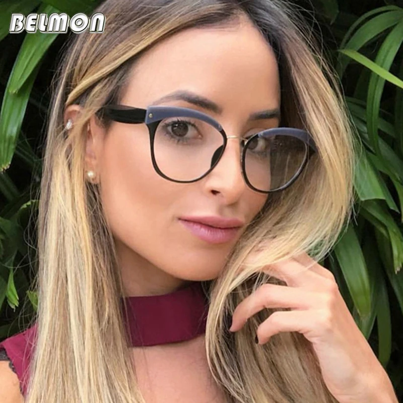 

Belmon Optical Eyeglasses Women Fashion Prescription Spectacles Simple Protective Glasses Frames Clear Lens Eyewear RS812