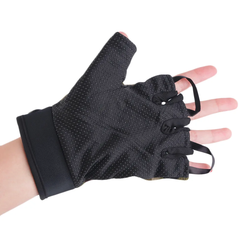 Outdoor Driving Tactical Exercise Half Finger Fitness font b Gloves b font Sports Fingerless Microfiber Mens