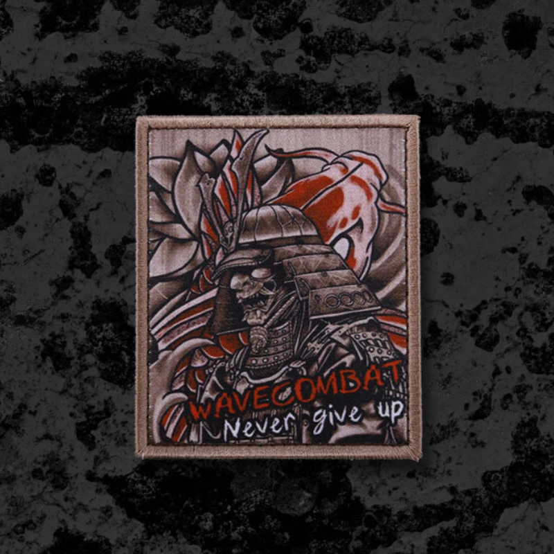 Armor Samurai Carp Never Give Up Mavecombat Tactical Warrior Patch Distintivi Per Il Capitolo Di Trasferimento Termico Per I Vestiti Dello Zaino