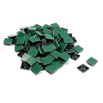 

13mm x 13mm Plastic Cable Wire Tie Self Adhesive Base Black 100 Pieces