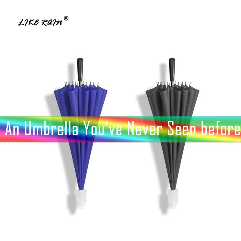 Как дождь Творческий длинная ручка Радужный зонт для гольфа дождь для женщин большой Ветрозащитный зонтик с водостойким крышка UBY51