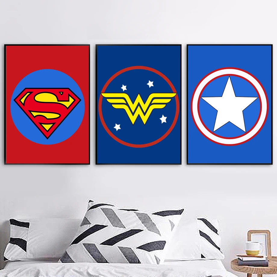 

Marvel Poster DC Superhero Superman Wall Art Canvas Painting Nordic Posters And Prints Wall Pictures Kids Room Nursery Decor