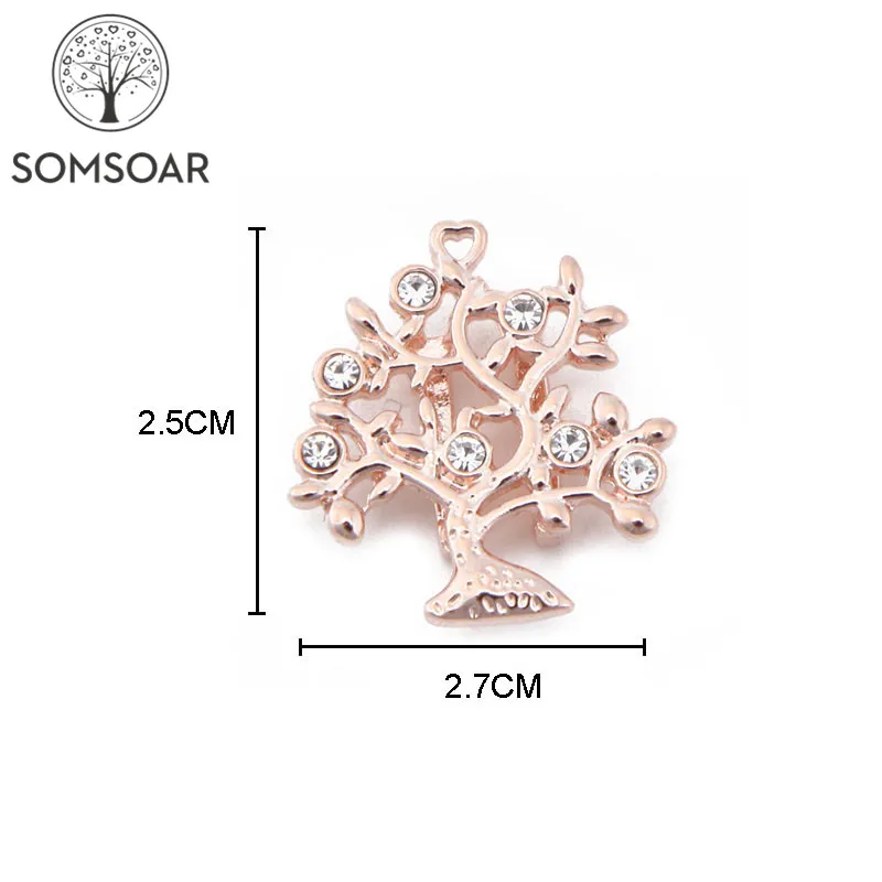 

Somsoar Jewelry 2.5*2.7cm life Tree Crystal Slide Charms big size fit 10mm Mesh Bracelet and Leather Wrap Bracelet 10pcs/lot