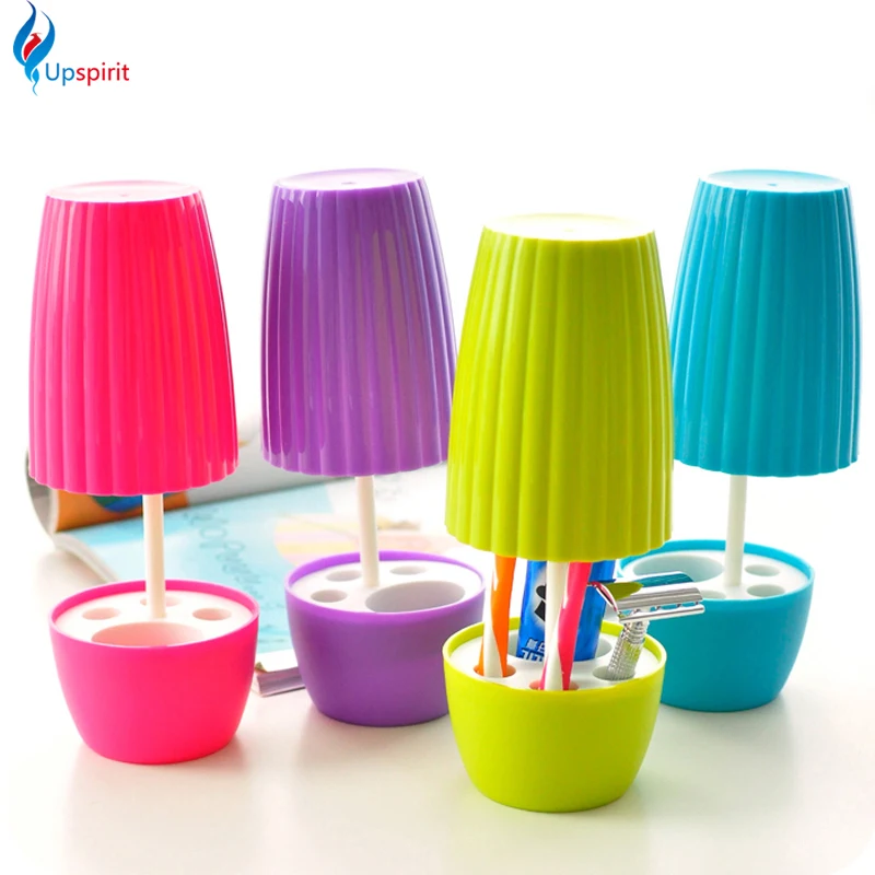 nuova casa bagno imposta ventosa spazzolino titolare cremagliera lampada da tavolo forma tazza spazzolino dentifricio holder