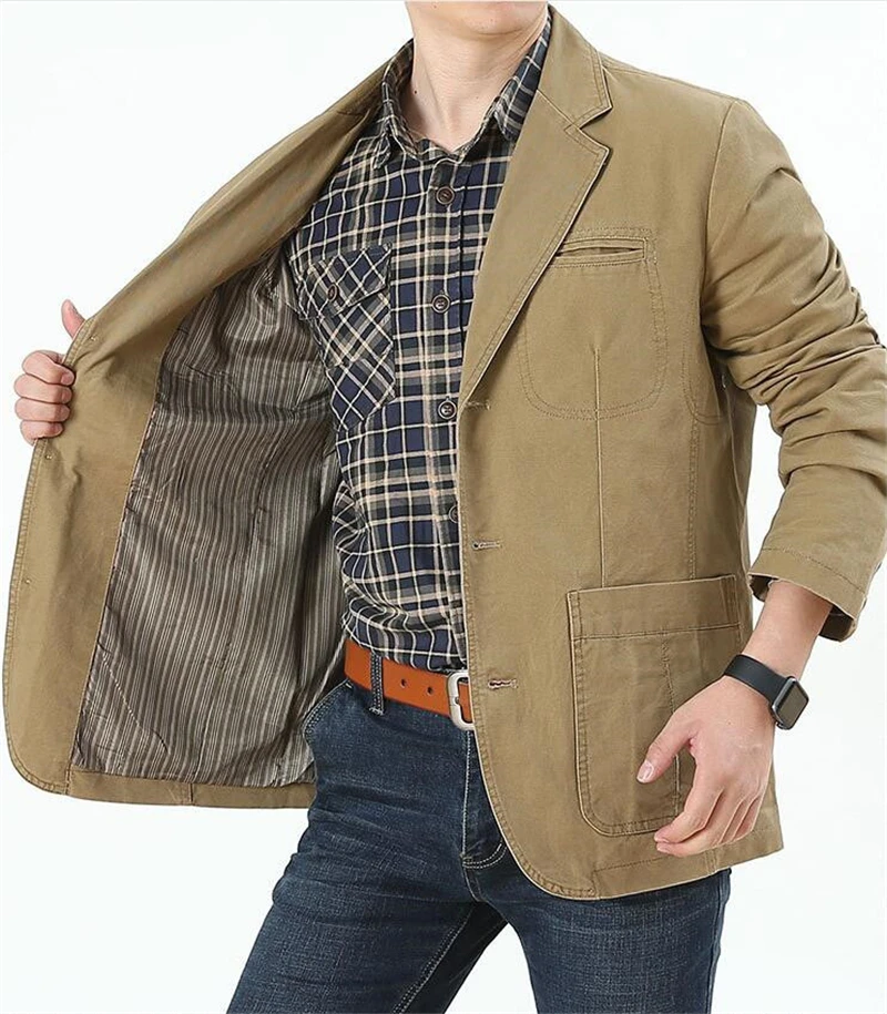 5XL, повседневный Блейзер, куртка для мужчин, весна-осень, деловой костюм, пальто, хлопок, деним, Бомбер, военные куртки, мужская верхняя одежда, Jaqueta Masculina