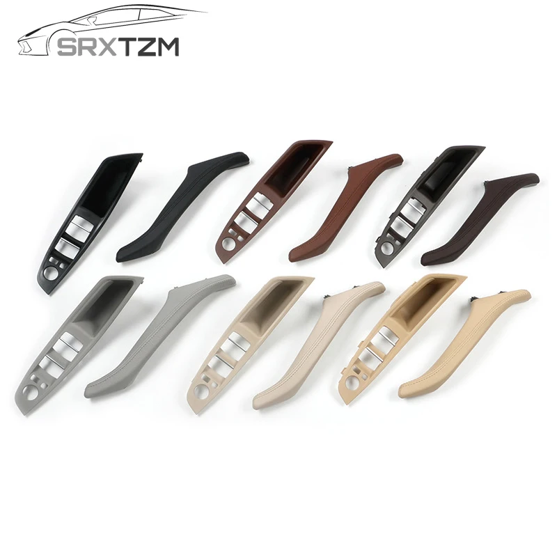 

SRXTZM 7pcs/set Luxury Leather Left Hand Drive LHD For BMW 5 Series F10 F11 F18 Car Interior Door Handle Inner Panel Pull Trim