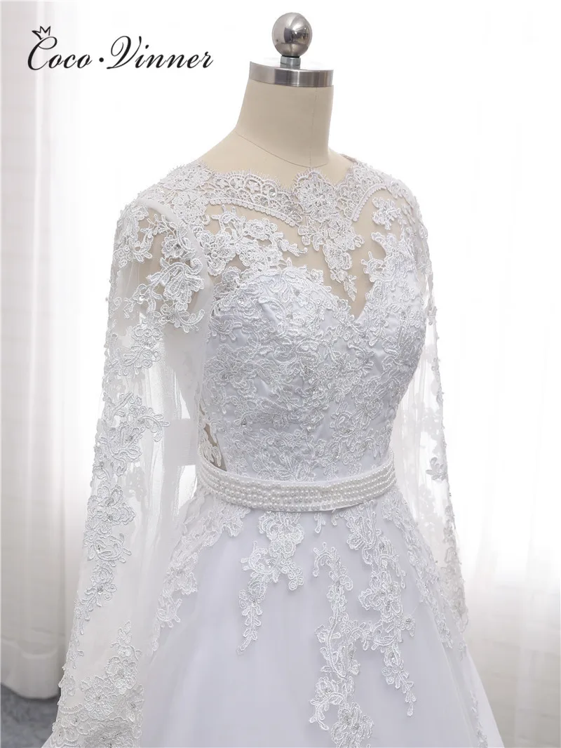 Винтажное свадебное платье с поясом, украшенным бисером, с вырезом-лодочкой,, бальное платье с вышивкой, жемчугом, хрустальными бусинами, свадебные платья W0007
