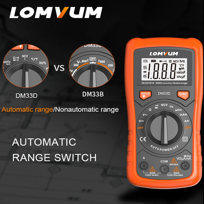Lomvum-DM33D-Digital-Multimeter-6000-counts-Backlight-AC-DC-Ammeter-Voltmeter-Ohm-Portable-Meter-voltage-Esr