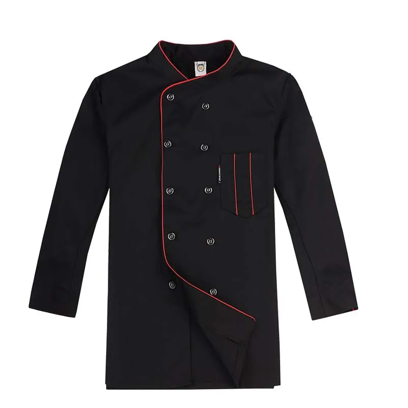 [Топ] унисекс Куртка поварская унисекс с длинным рукавом форма шеф-повара макет корректирующие Топы плита Рабочая одежда