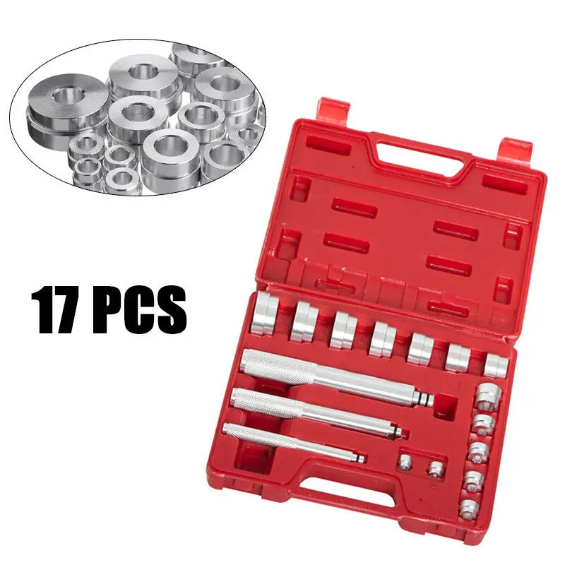 17Pc Aluminium Wheel Bearing Race Seal Bush Driver Car Garage Tool Set