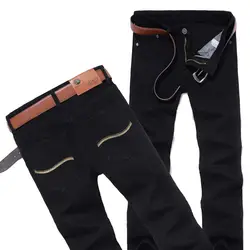 Мужские узкие черные джинсы 2019 новый бренд сезон: весна-лето рваные, Стретч Freyed Slim Fit Высокая талия прямые джинсовые штаны плюс размеры