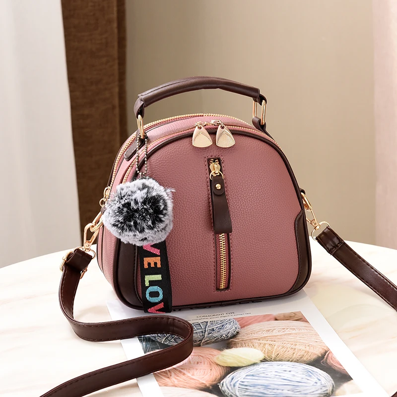 Женские сумки через плечо, женские сумки-мессенджеры, кожаные кошельки и сумочки, лаконичные сумки через плечо, косая сумка - Цвет: pink colour