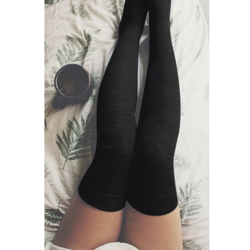 cotton thigh high socks (8)