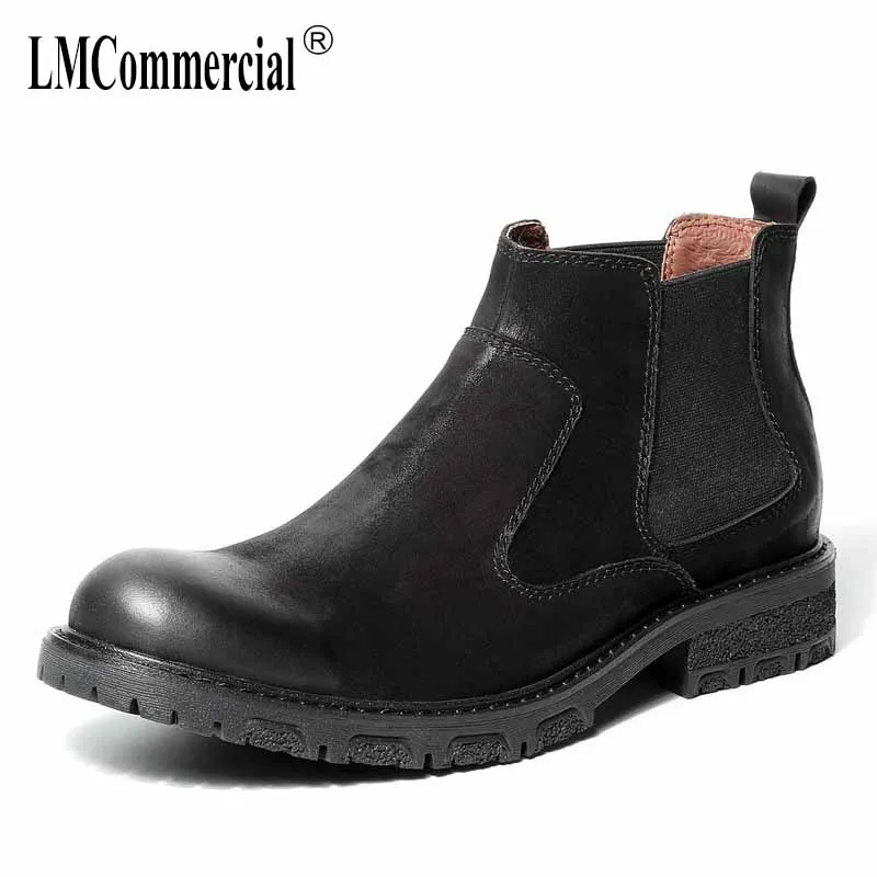 

Genuine Leather Chelsea boots autumn winter British retro men's short boots Martin boots high top men shoes all-match cowhide