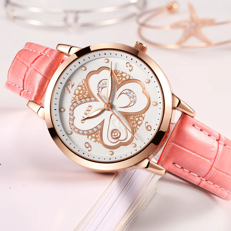 

OLEVS Luxury Brand Rose Gold Watch Leather Ladies Watches Creative Girl Quartz Wristwatch Women Clock Relogio Feminino Pink 2018