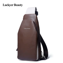 Luckyer Beauty Высококачественная Мужская сумка через плечо из натуральной кожи роскошные Брендовые мужские сумки через плечо мужская нагрудная сумка