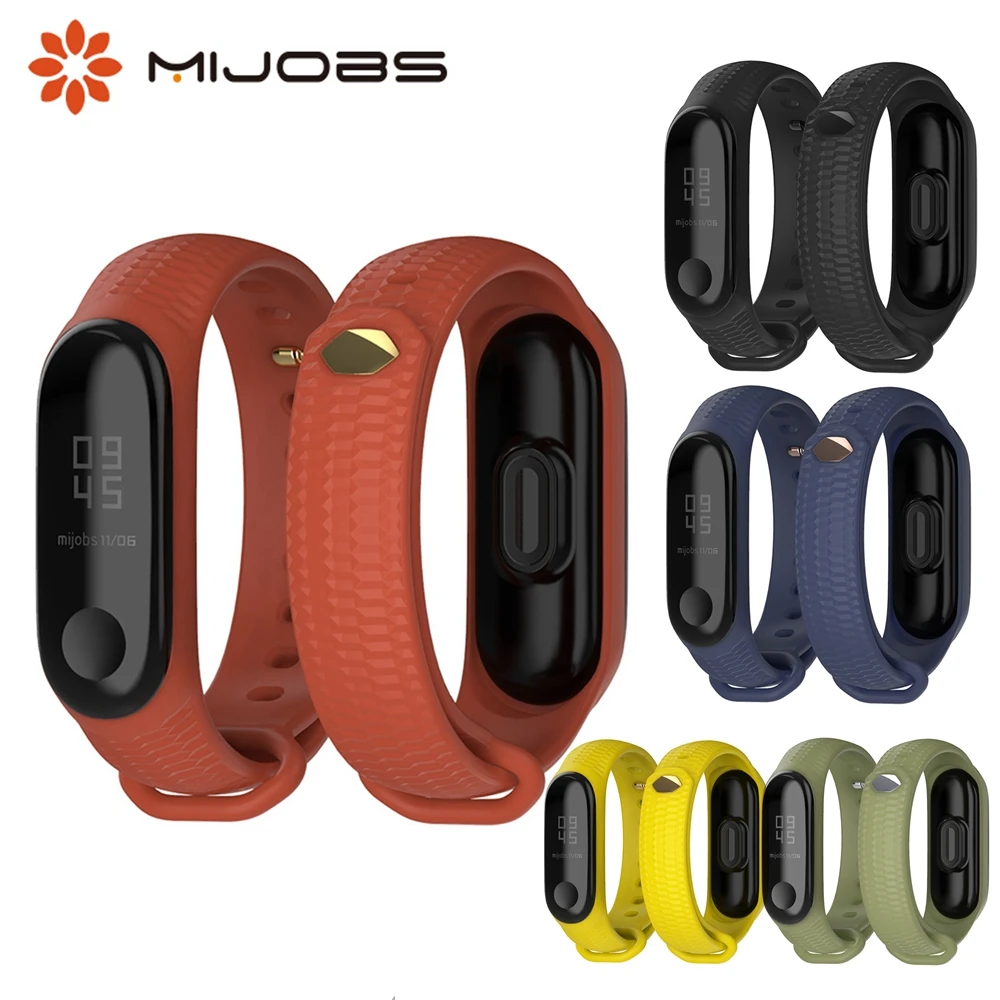 

Mijobs Mi Band 3 Strap Bracelet wrist band For xiaomi Mi band 3 accessories smart bracelet sport Silicone Strap for miband 3