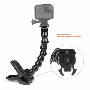 

24cm Gooseneck mount Adjustable Flexible Clamp Clip Arm Neck Tripod For GoPro Hero6 5 4 3 SJCAM Camera Accessory
