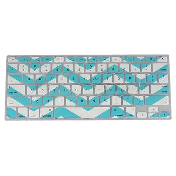 

Zig-Zag Keyboard Cover Skin For Macbook Pro 13 15 17 inch Blue