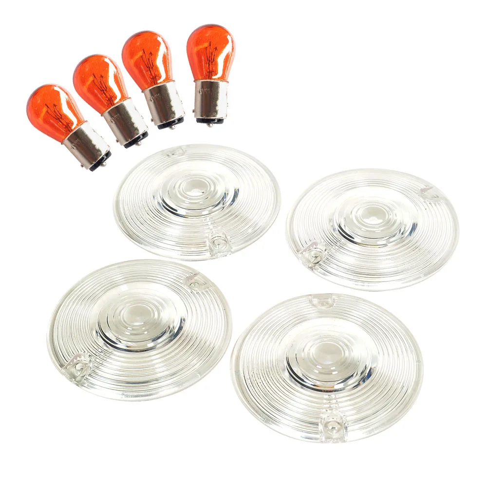 

4 Pcs Clear Motorcycle Accessories Turn Signal Light Lens Cover Case for Harley Touring Electra Glides Road King