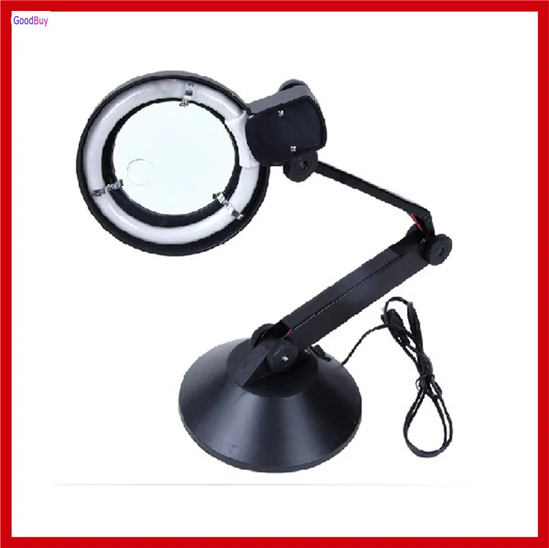 New Flex Arm Angle Adjustable 5X/10X Descktop Magnifier Light Lamp