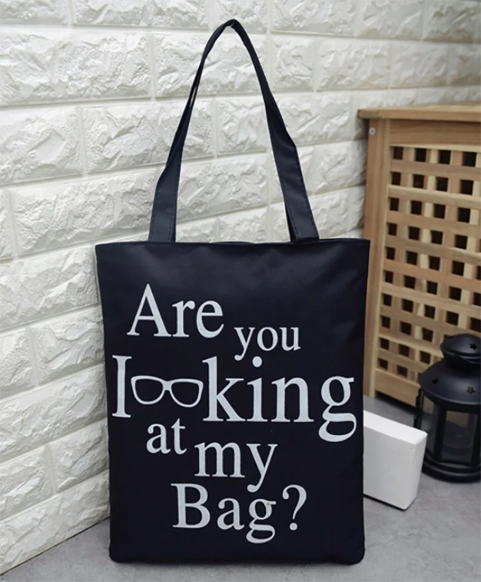 Black 31cm 36cm 100 Pcs Lot Silkscreen Customised Logo Canvas Bag Silkscreen Customised Logo Canvas Bag
