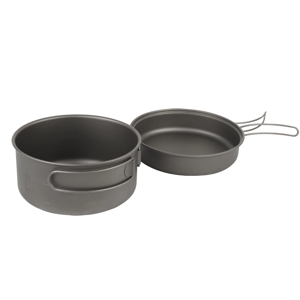 Bandeja de titanio ultraligero utensilios de cocina al aire libre olla de Camping vajilla plegable que mejora la resistencia al cuerpo