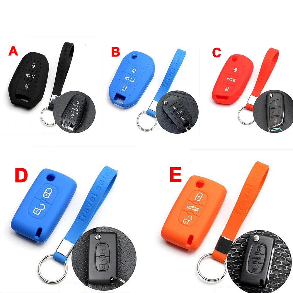 Rubber Silicone Keyless Entry Remote Key Fob Skin Case Holder Car Key