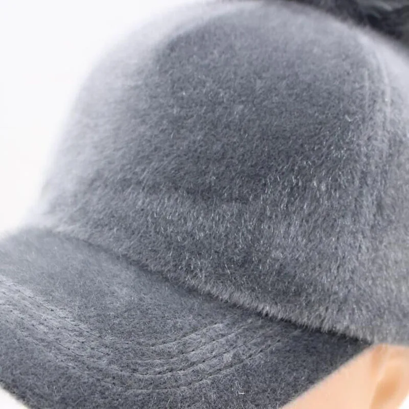 SUOGRY новая брендовая бейсболка s Зимняя кепка для женщин искусственный мех помпон Кепка Регулируемая Повседневная Бейсболка Шапка Кепка