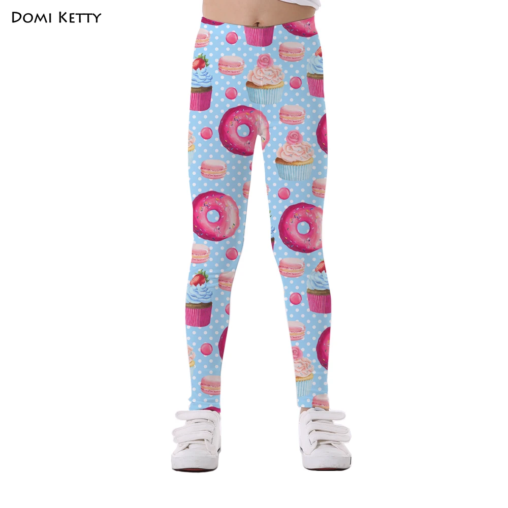 

Domi Ketty girls leggings print cake doughnut dot children casual fitness high waist legging cartoon kids princess pants trouser