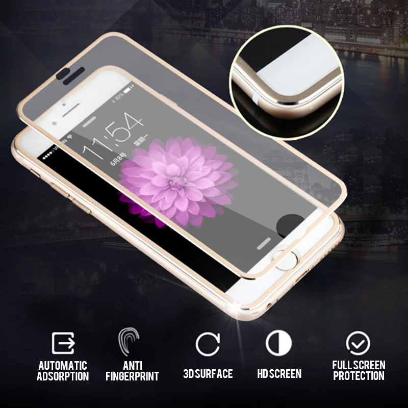 PLV 5D Aluminium Legierung Aus Gehärtetem Glas Für iPhone 6 6S 7 Plus Full Screen Protector Schutzh