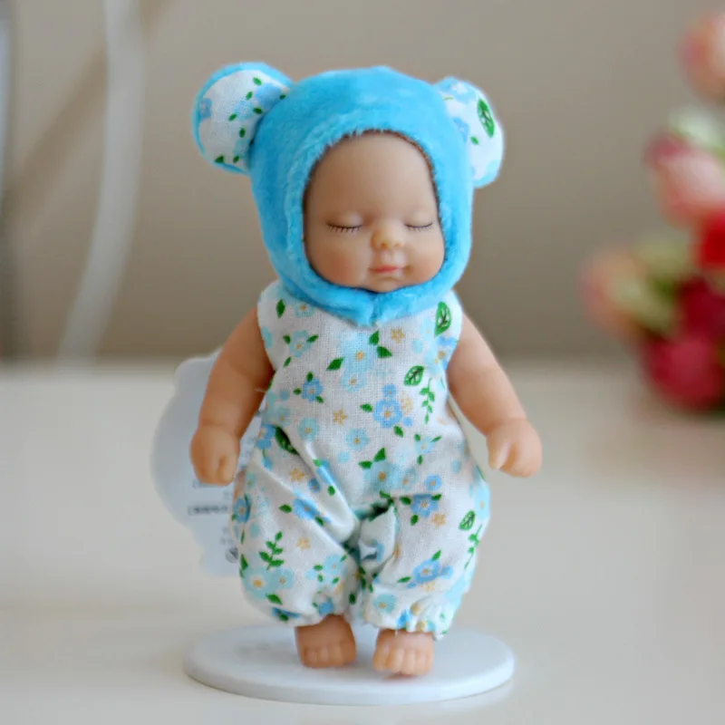 Детские куклы Плюшевые Bjd bebe Кукла реборн брелок игрушка для детей девочки Рождественский подарок из ПВХ дети Новорожденные игрушки суставы могут двигаться 12 см - Цвет: Фиолетовый