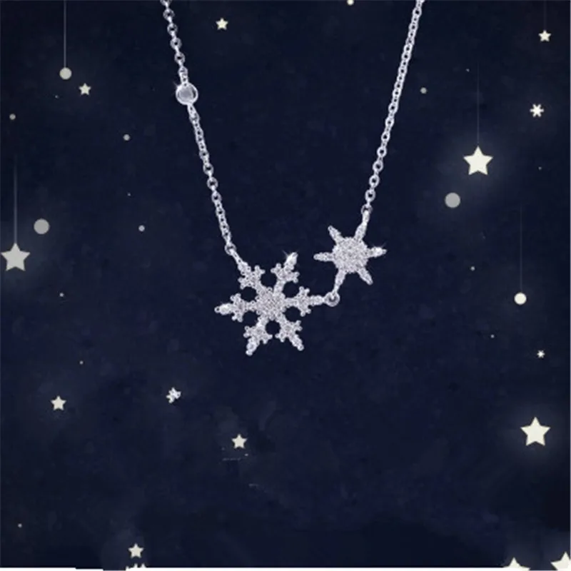 

925 sterling silver Pendant necklace snow Women necklace fashion jewelry wholesale