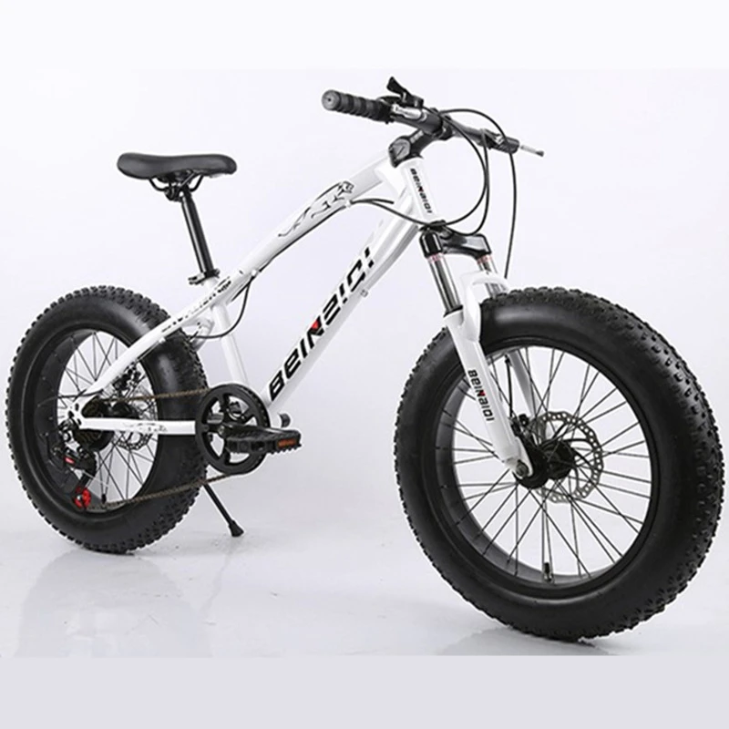 20 дюймов Fat Bike/Снежный велосипед, 4,0 ширина колеса, рама из высокоуглеродистой стали, обод из алюминиевого сплава, гидраматические дисковые тормоза, 7 скоростей