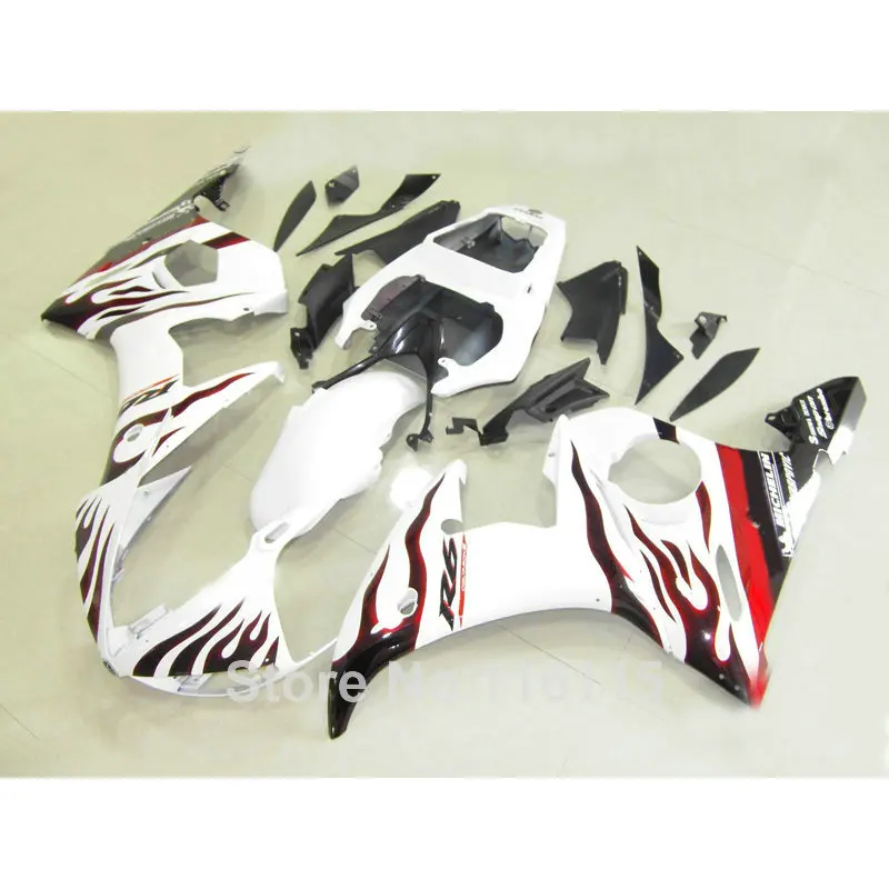 Комплект обтекателей MOTOMARTS из АБС пластика для YAMAHA R6 2003 2004 2005 красное пламя в